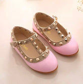 Valerie - Rockstar Stud Pink Patent Leather Girl Shoes - Red.